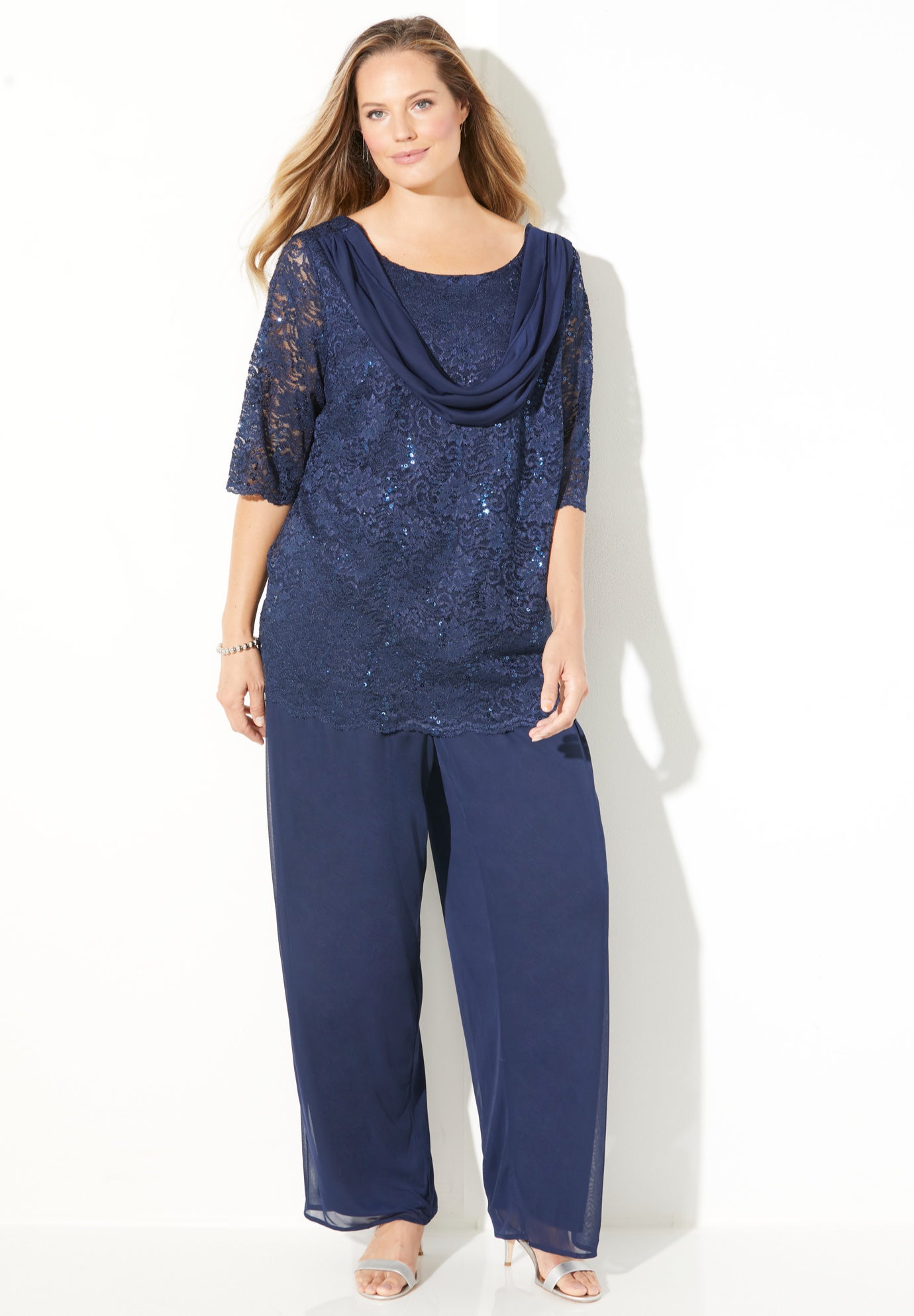Sparkle & Lace 2-Piece Pant Suit image number 0