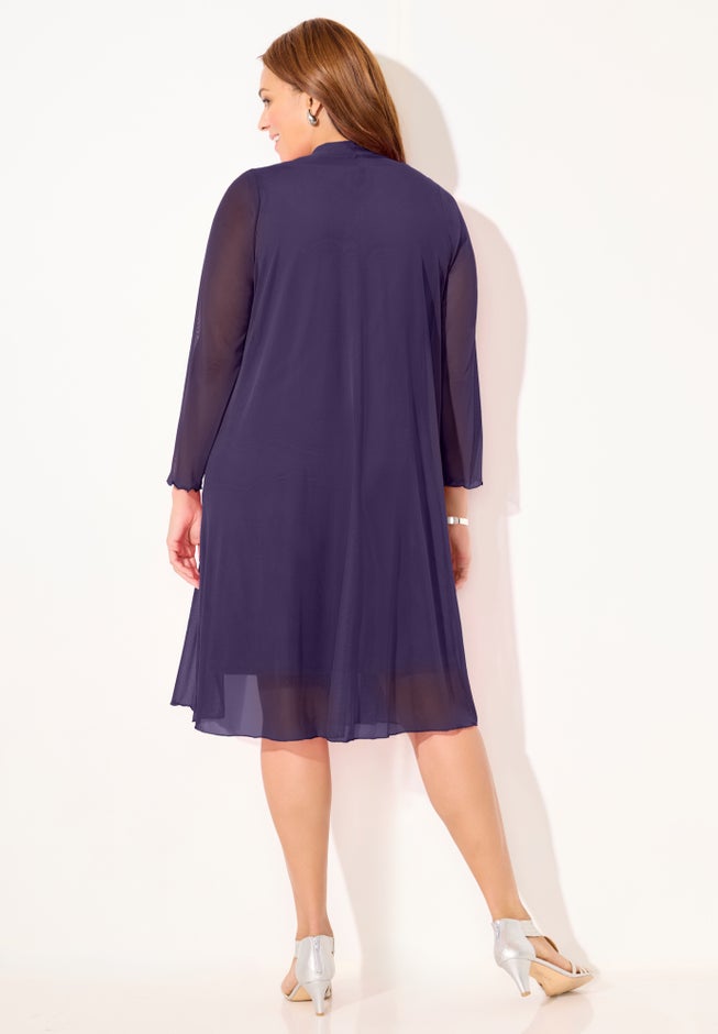 Beaded Trim Jacket Dress Set image number 1