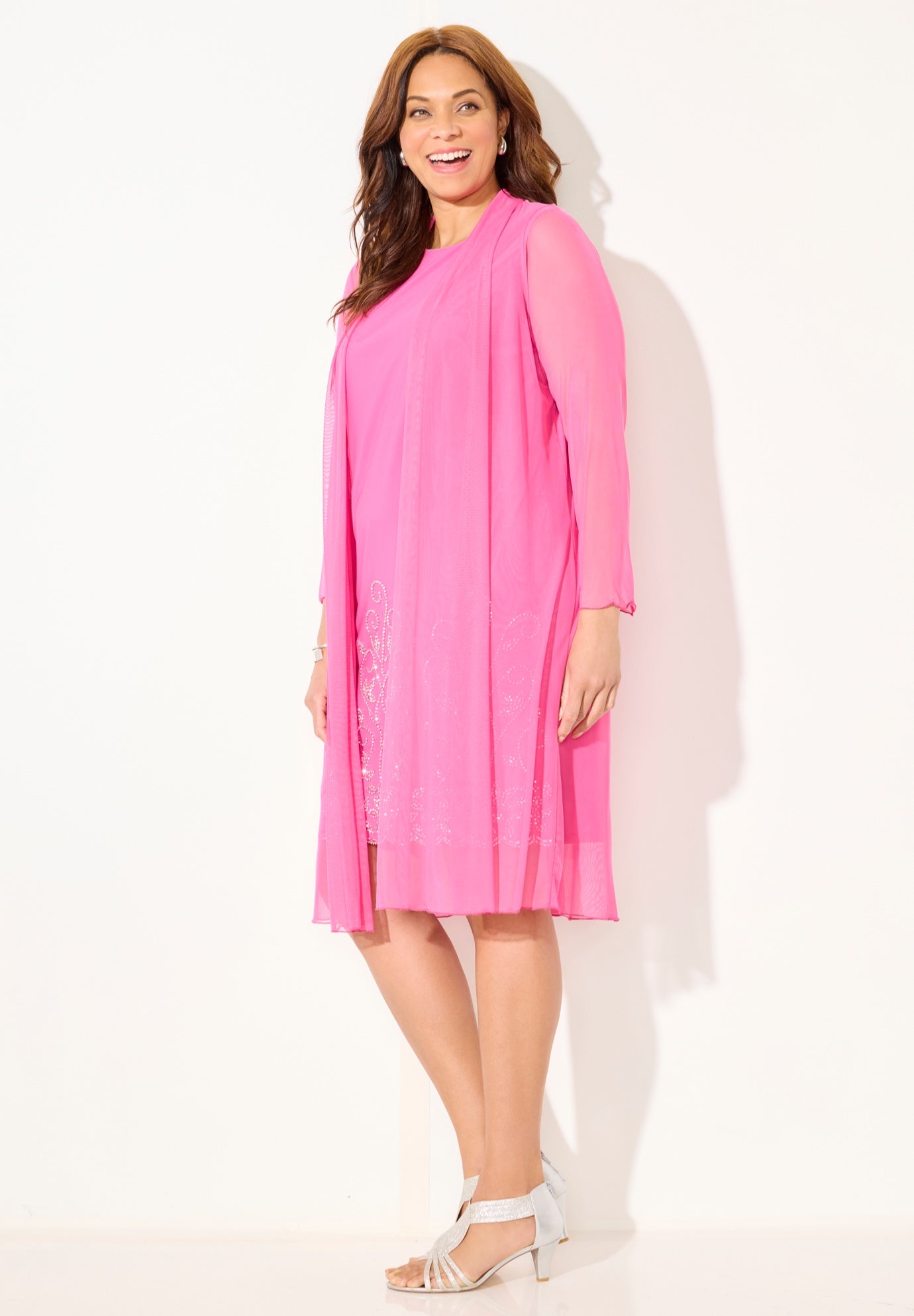 Beaded Trim Jacket Dress Set image number 2