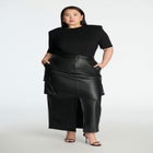 Maxi Cargo Faux Leather Skirt image number null