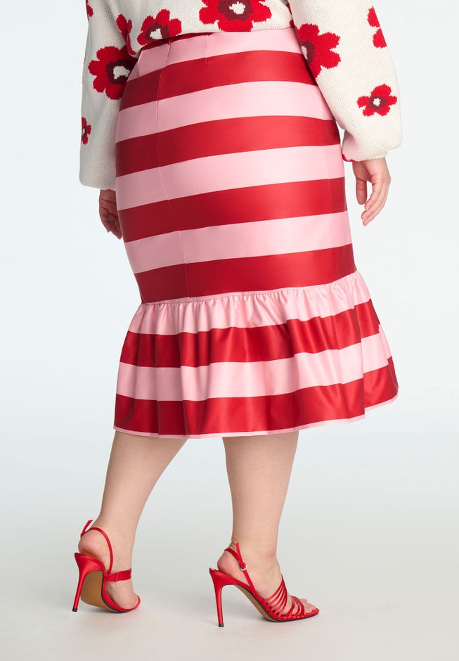 ELOQUII x kate spade new york Stripe Trumpet Skirt image number null