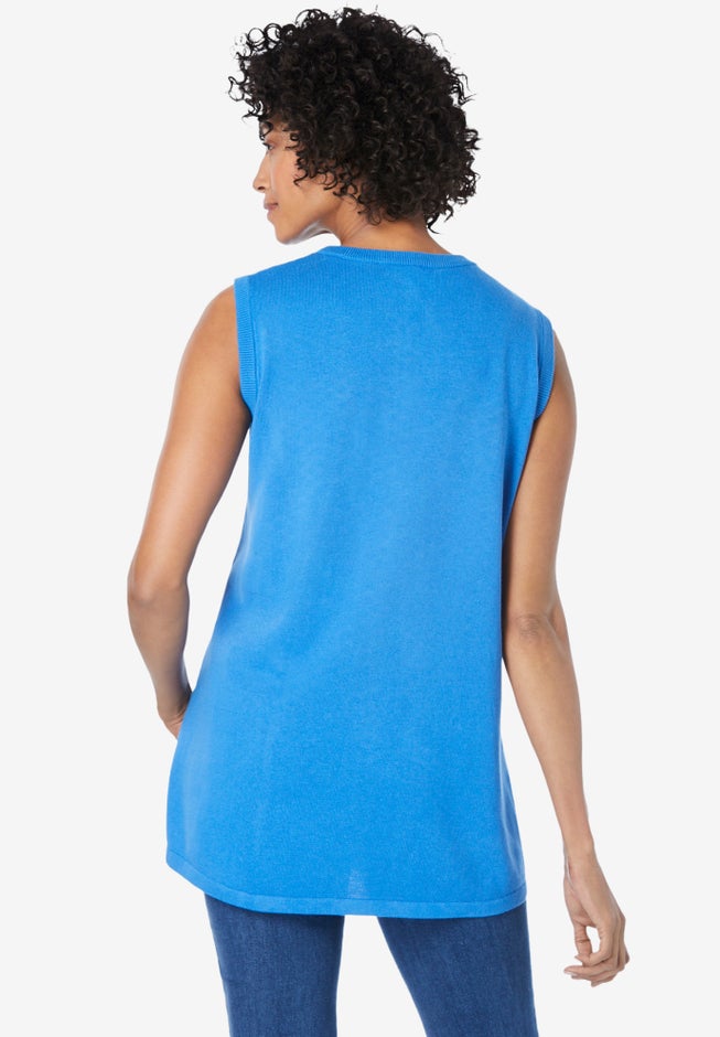 Perfect Cotton Sleeveless Crewneck image number 1