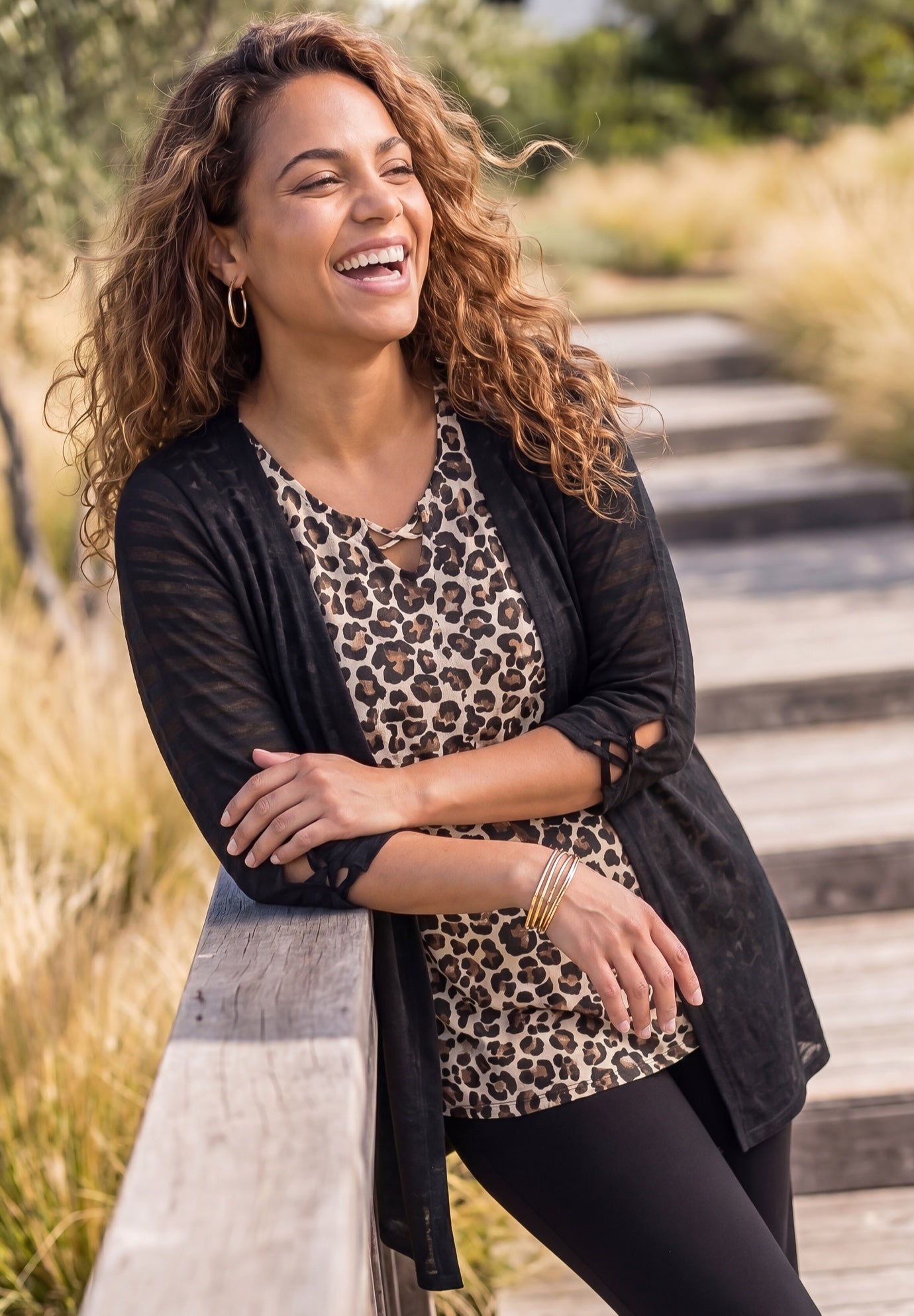 Shadowstripe Burnout Cardigan image number 0