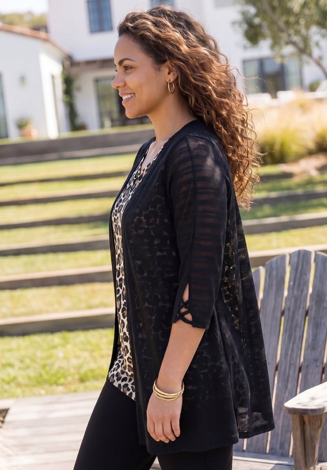 Shadowstripe Burnout Cardigan image number 2