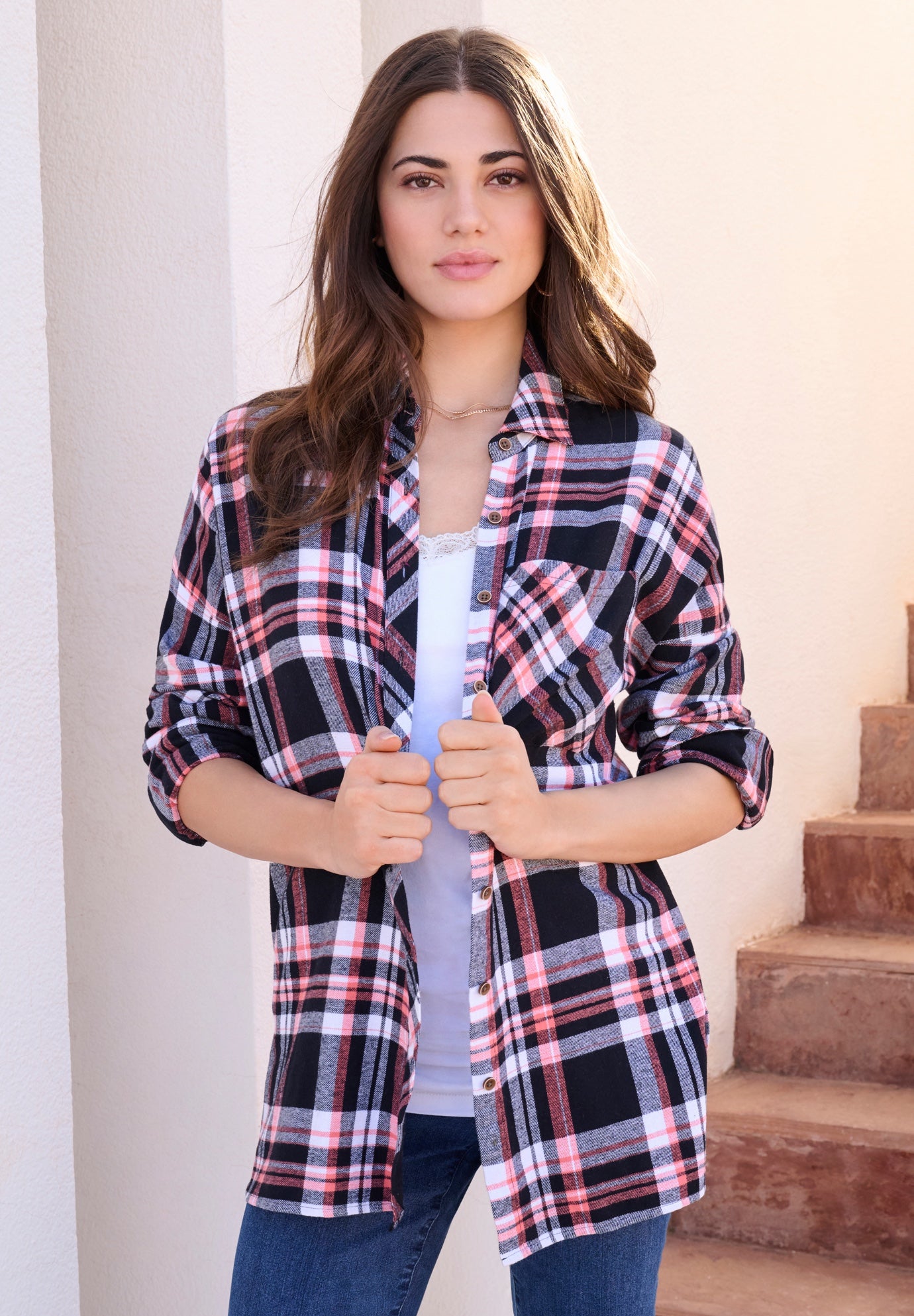Plaid Flannel Tunic image number 1