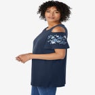 Short-Sleeve Cold-Shoulder Tee image number null
