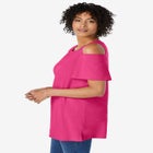 Short-Sleeve Cold-Shoulder Tee image number null