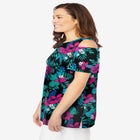 Short-Sleeve Cold-Shoulder Tee image number null