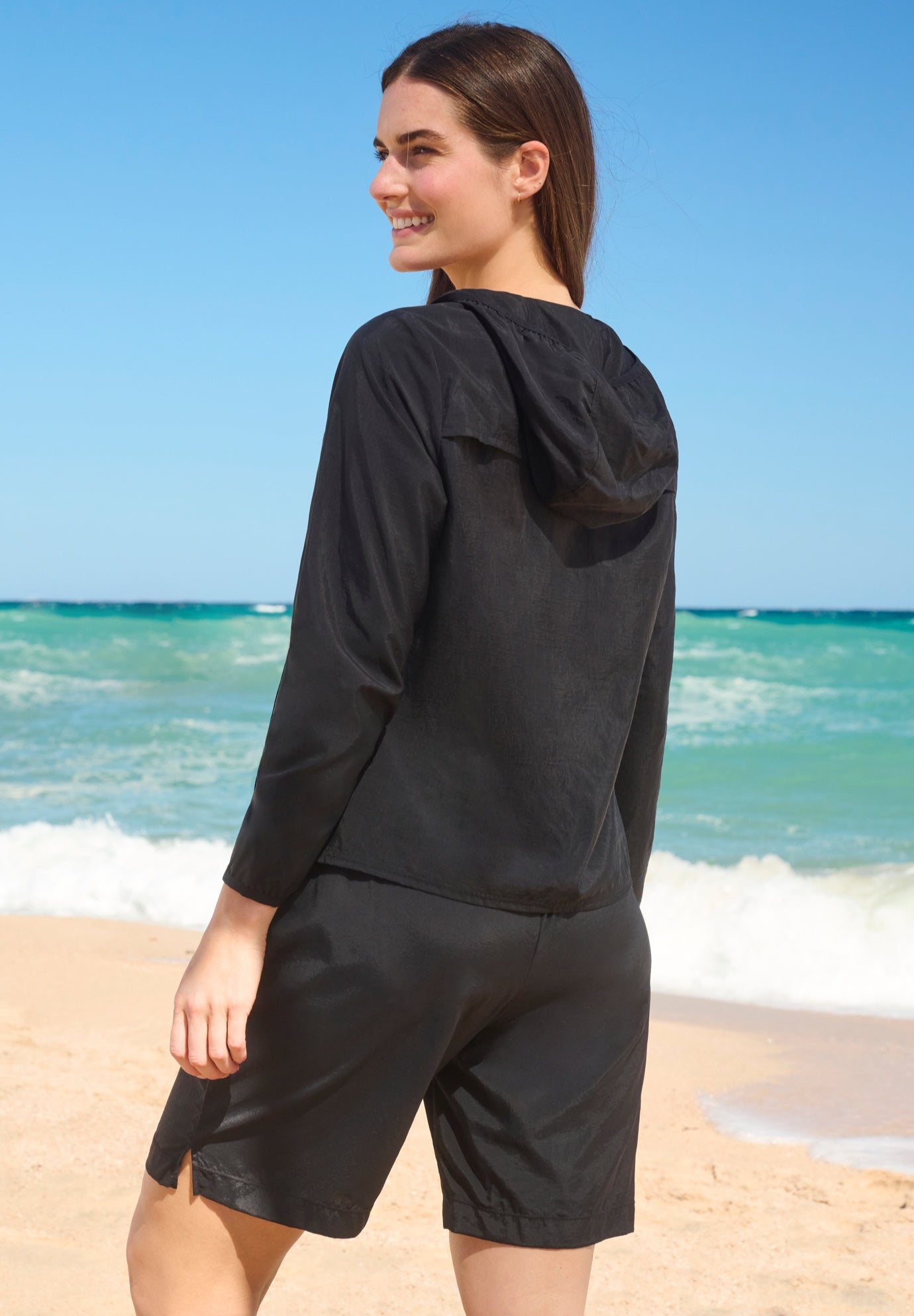 Hooded Taslon Cover Up image number 1