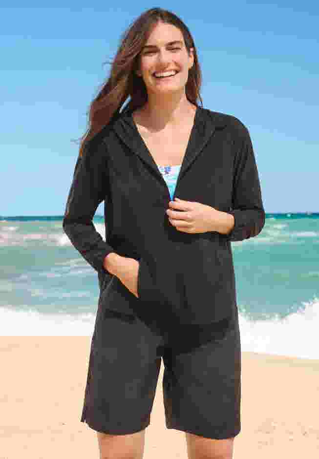 Hooded Taslon Cover Up image number 0