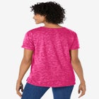 Marled Cuffed-Sleeve Tee image number null