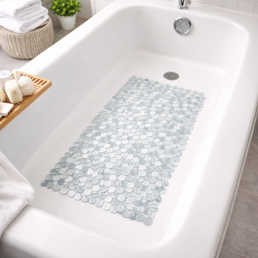 Extra Long Tub Mat With River Stones Design image number 0
