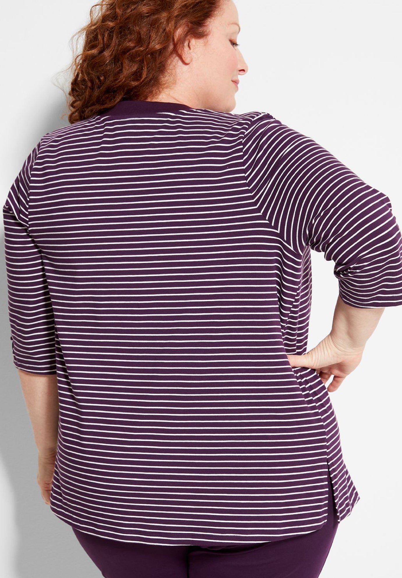 Suprema Striped Cardigan With Sleeve Detail image number 1