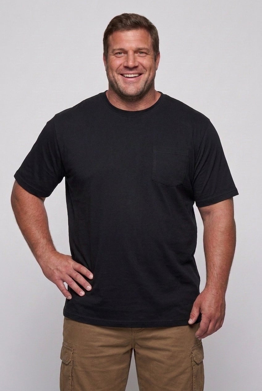 Shrink-Less&trade; Lightweight Pocket Crewneck T-Shirt image number 3