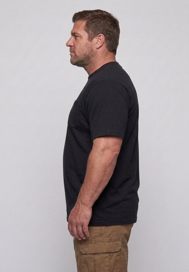 Shrink-Less&trade; Lightweight Pocket Crewneck T-Shirt image number 4