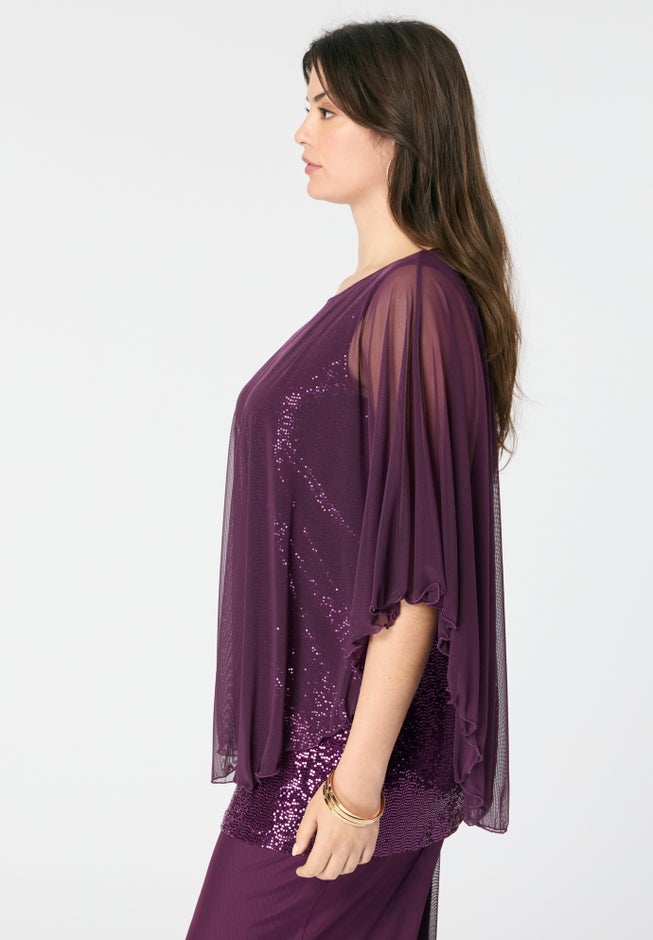 Georgette Mesh Overlay Top image number 2