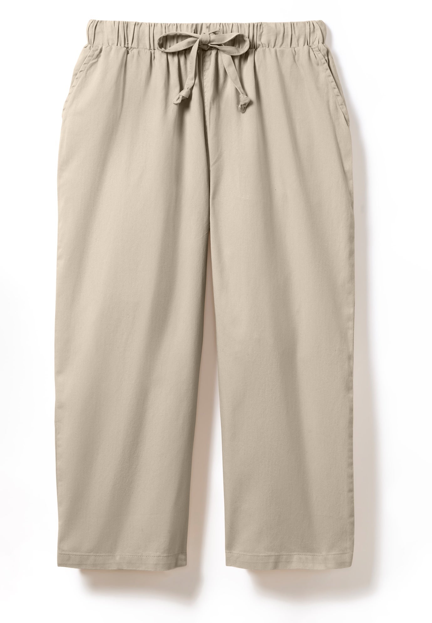 Drawstring Denim Capri image number 1