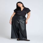 Satin Notch Collar Blouse image number null