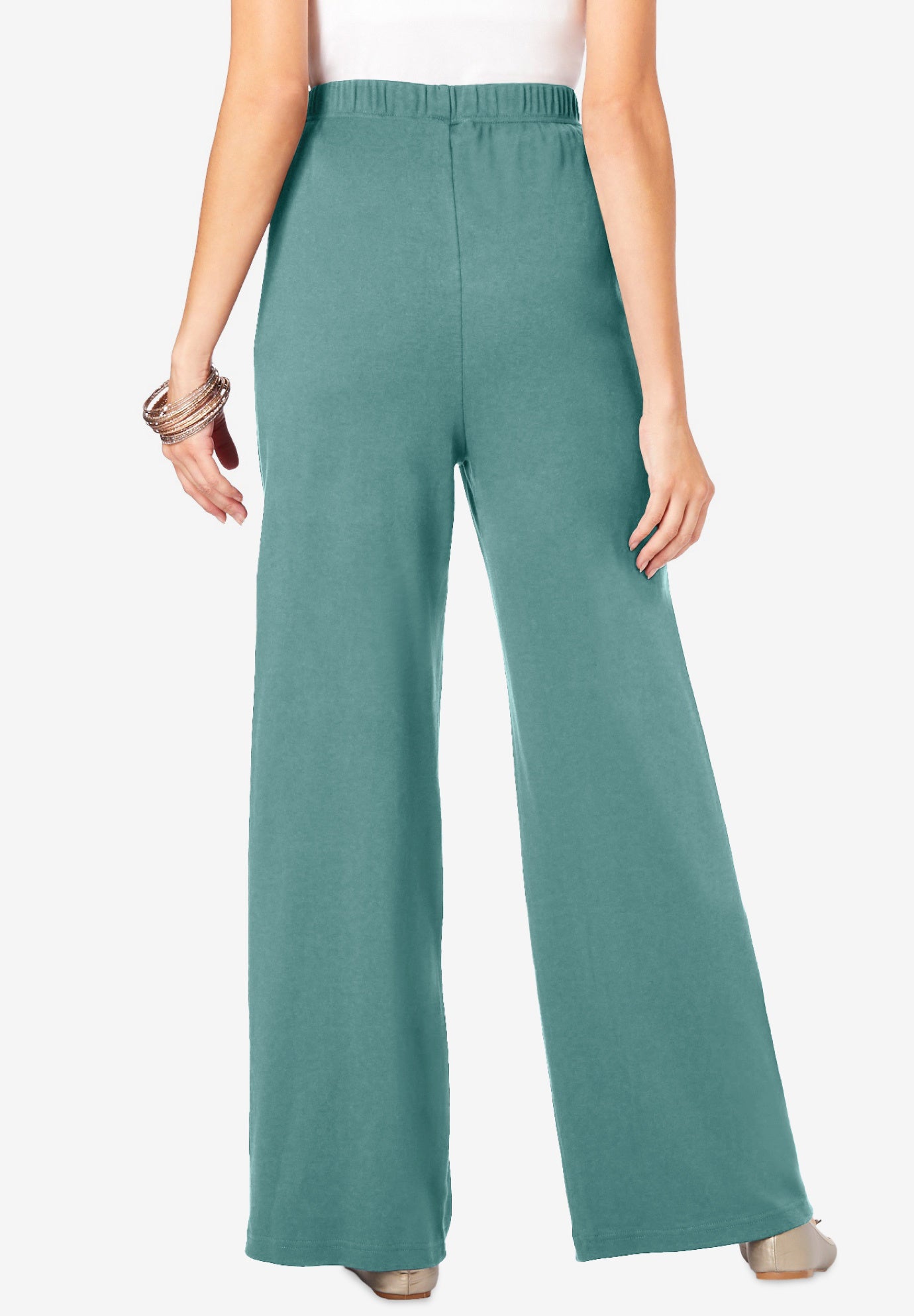 Plus Size Pull-On Wide Leg Soft Knit Pant image number 1