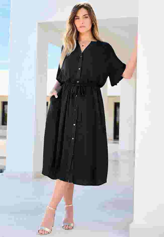 Button Down Crinkle Dress image number 0
