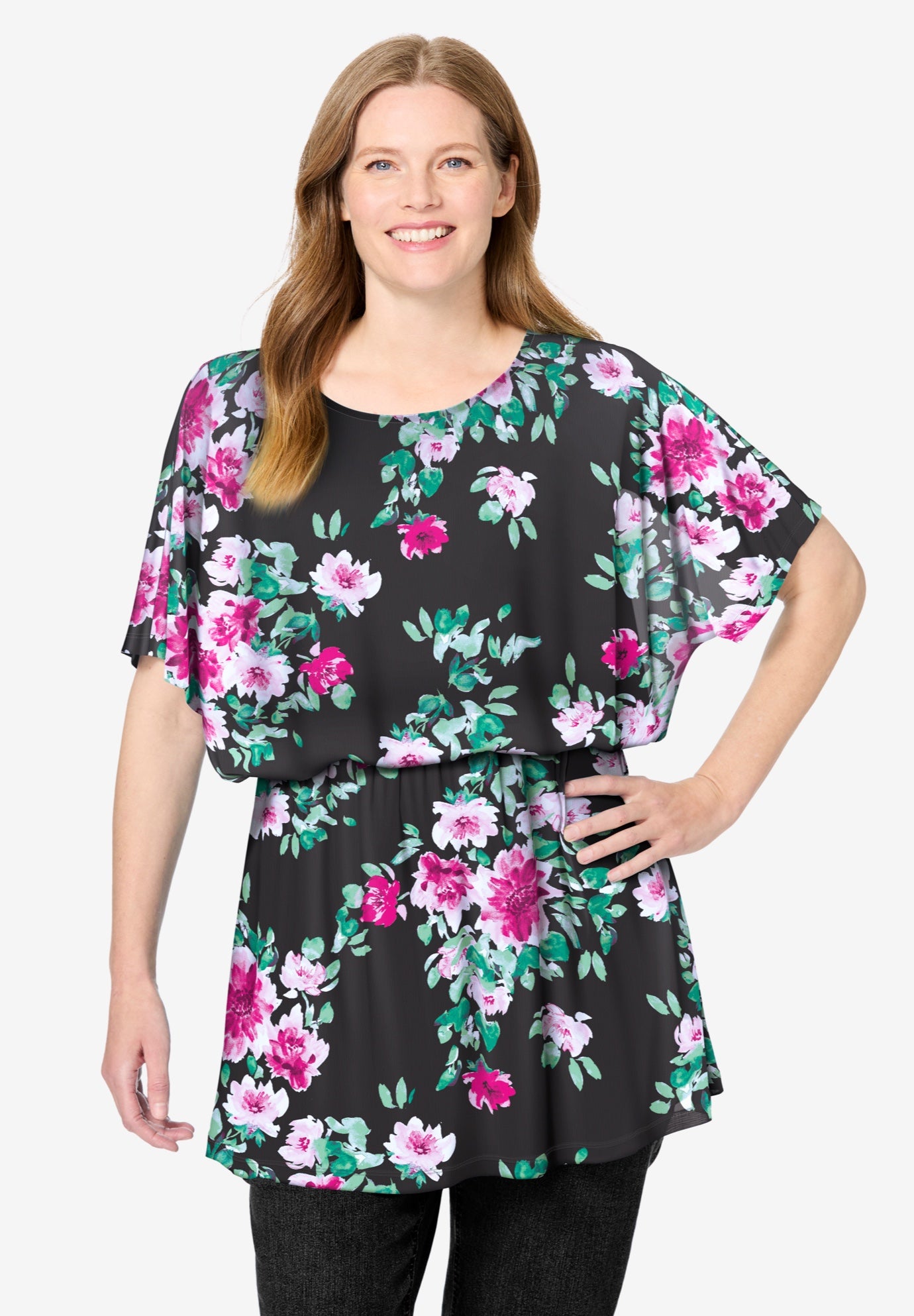 Miracle Mesh Blouson Tunic image number 0