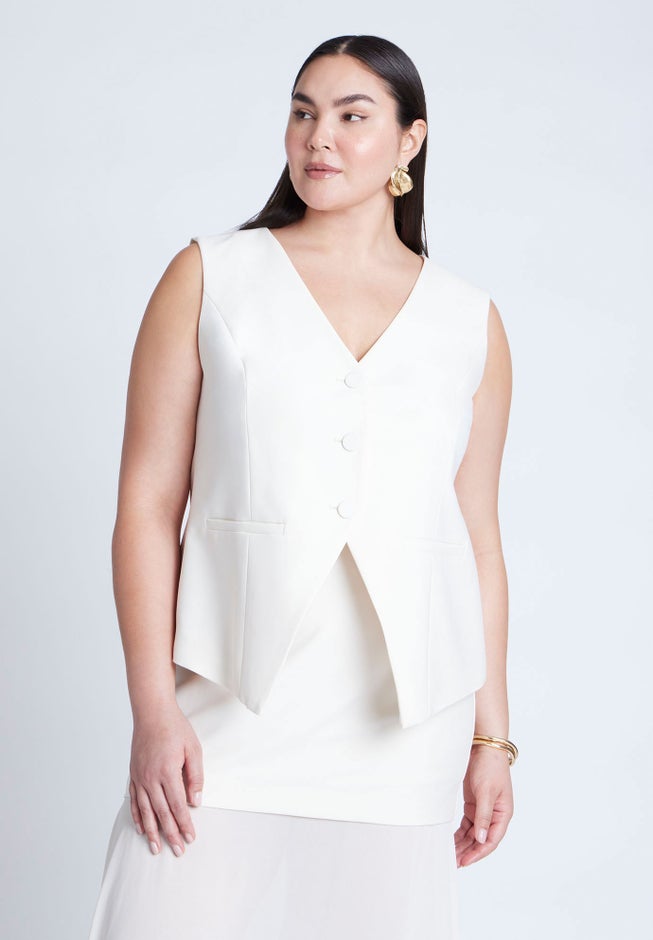 Split Hem Suiting Vest image number null