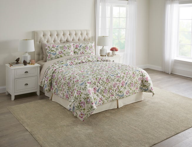 Lyocell Cotton Birdsong Quilt Set image number 0