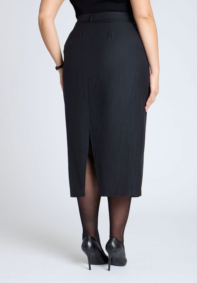 Pinstripe Column Midi Skirt image number 3