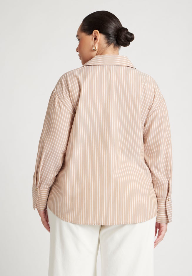 Preppy Striped Button Down image number null