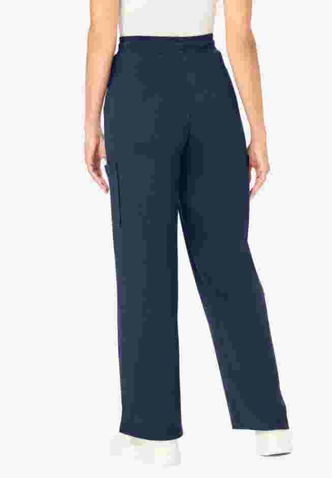 Womens Plus-Size Knit Pull-On Drawstring Cargo Pants image number 1