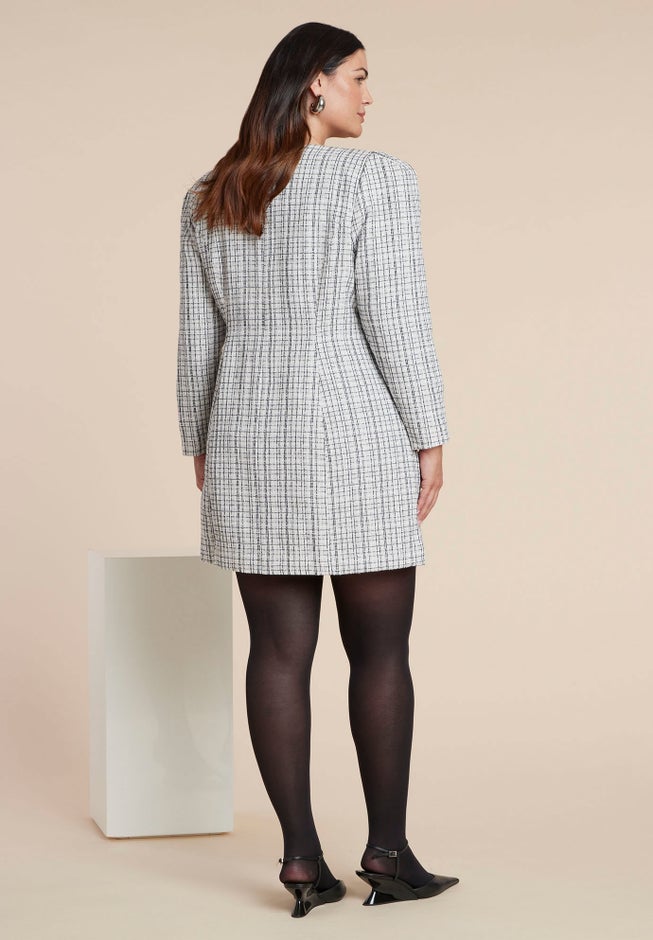  Tweed Mini Dress With Bow image number 1