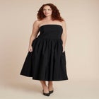  Strapless Flare Midi Dress image number null