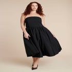  Strapless Flare Midi Dress image number null