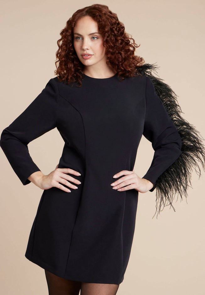  Feather Sleeve Mini Dress image number 3