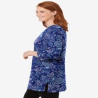 Perfect Printed Three-Quarter-Sleeve Scoopneck Tunic image number 2