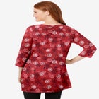 Perfect Printed Three-Quarter-Sleeve Scoopneck Tunic image number null