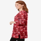 Perfect Printed Three-Quarter-Sleeve Scoopneck Tunic image number null