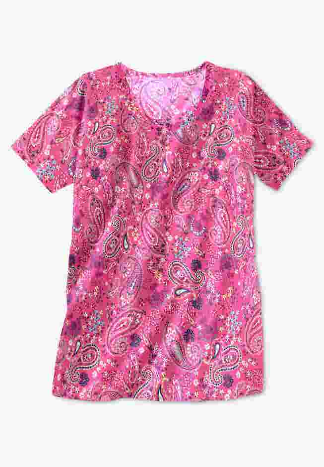 Perfect Printed Short-Sleeve Scoopneck Tee image number 4