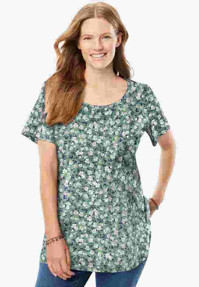 Perfect Printed Short-Sleeve Scoopneck Tee image number 6