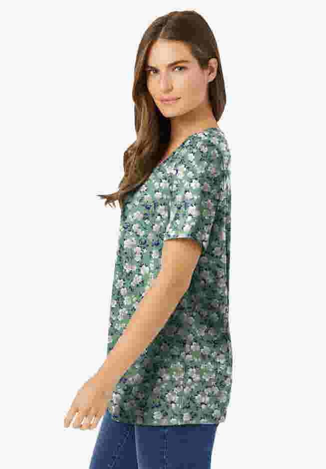 Perfect Printed Short-Sleeve Scoopneck Tee image number 2