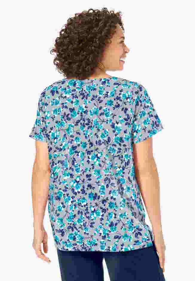 Perfect Printed Short-Sleeve Scoopneck Tee image number 1