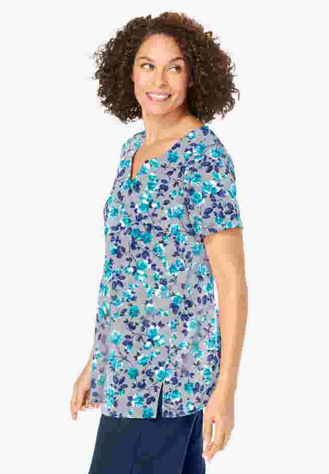 Perfect Printed Short-Sleeve Scoopneck Tee image number 2