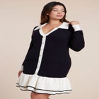 Contrast Tipping Flounce Mini Dress image number 2