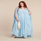Pleated Cape Gown image number null