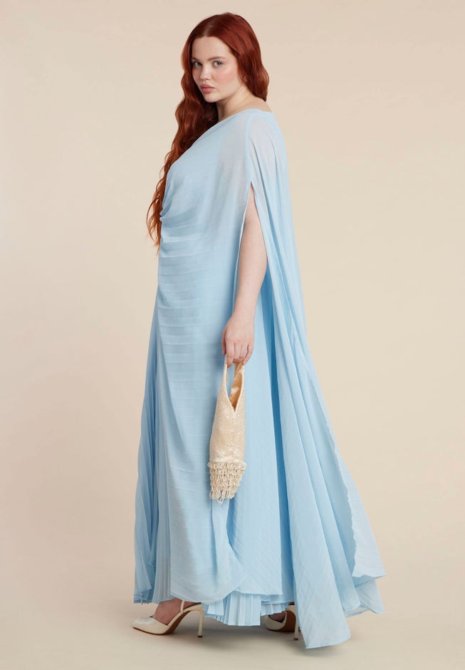 Pleated Cape Gown image number 2