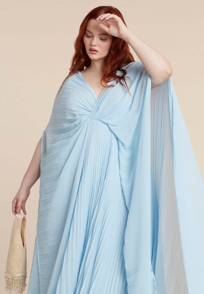 Pleated Cape Gown image number 3