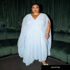 Pleated Cape Gown image number null