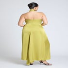 Halter Neck Satin Maxi Dress image number null