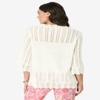 Pointelle Pullover Sweater image number null