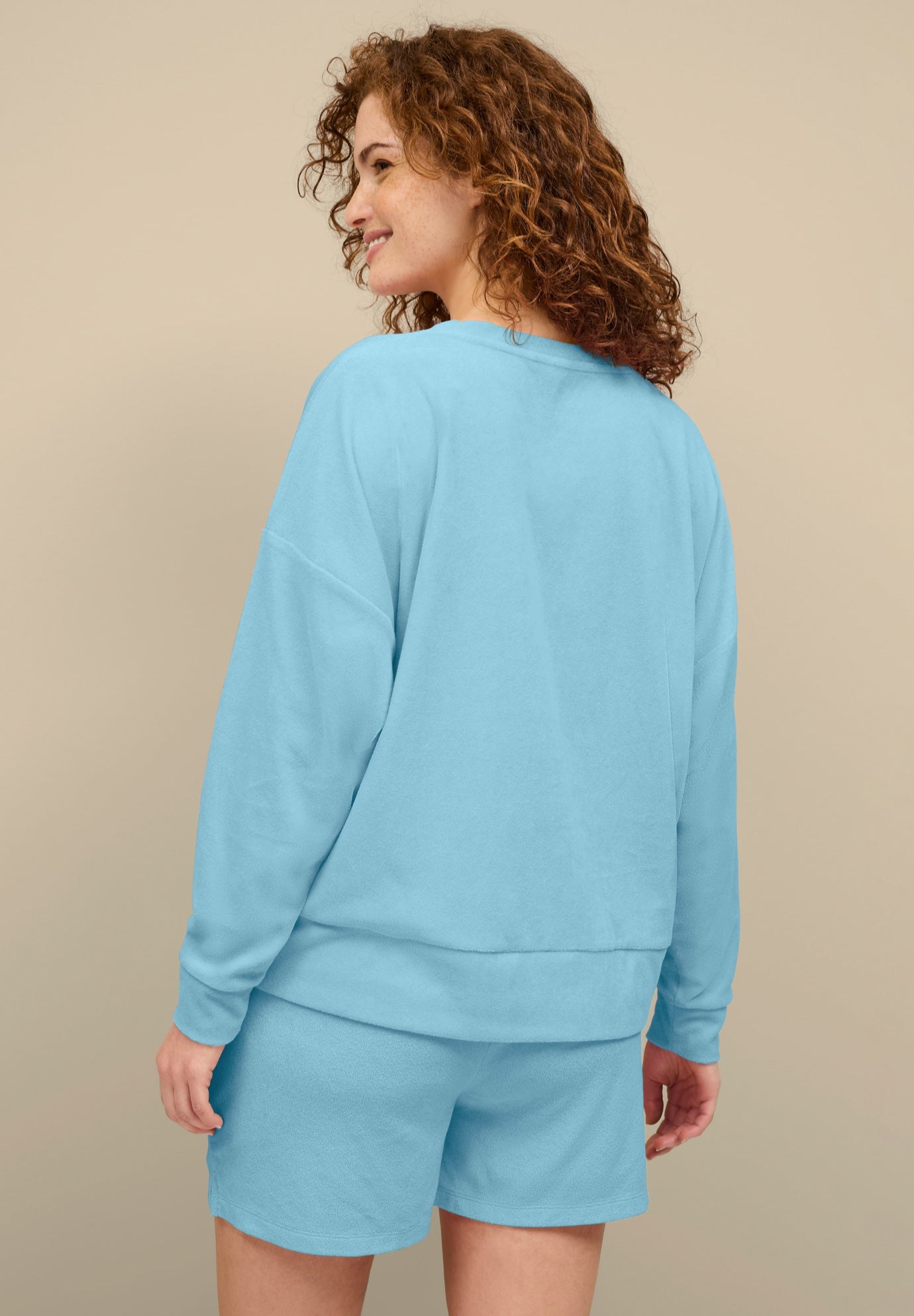 Ellos Studio Terry Cloth Relaxed Scoopneck Sweatshirt image number 1